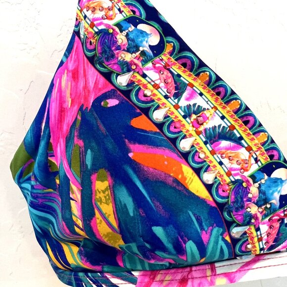 CAMILLA Bikini Top Flamenco Flamingo Tri Bra Size XS Bright Neon Colors - Picture 4 of 11